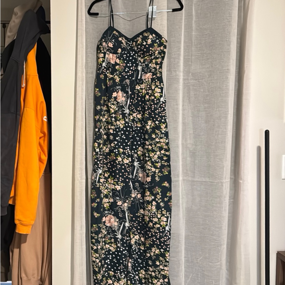 Band of Gypsies Black and Green Sleeveless Slip Dress
